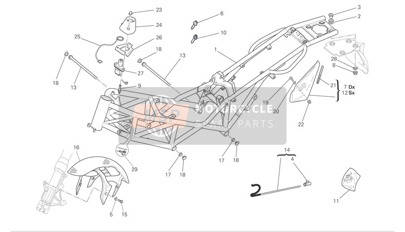 48221211A, Fianchetto Destro Carbonio, Ducati, 0