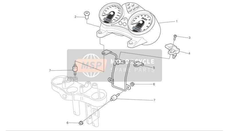 Ducati MONSTER S4RS Eu 2006 Tablero de instrumentos para un 2006 Ducati MONSTER S4RS Eu