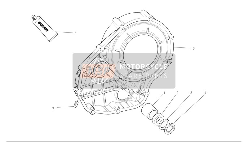 Ducati MONSTER S4RS Eu 2007 Clutch-Side Crankcase Cover 1 for a 2007 Ducati MONSTER S4RS Eu