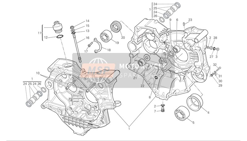 Ducati MONSTER S4RS Eu 2007 Metà carter per un 2007 Ducati MONSTER S4RS Eu