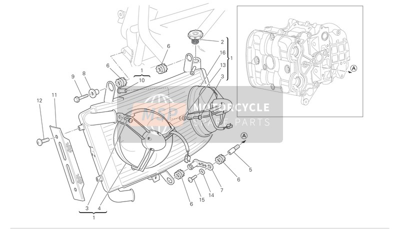 Ducati MONSTER S4RS Eu 2008 Kühler für ein 2008 Ducati MONSTER S4RS Eu