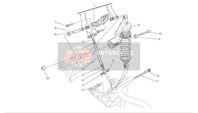 Ducati MONSTER S4RS Eu 2008 Rear Suspension for a 2008 Ducati MONSTER S4RS Eu