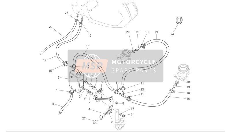 Ducati MONSTER S4RS Usa 2007 Cartouche d'émissions par évaporation pour un 2007 Ducati MONSTER S4RS Usa
