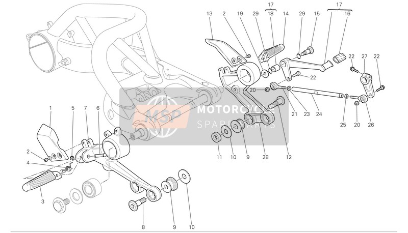 Ducati MONSTER S4RS Usa 2007 Gear Change Lever - Footrest for a 2007 Ducati MONSTER S4RS Usa