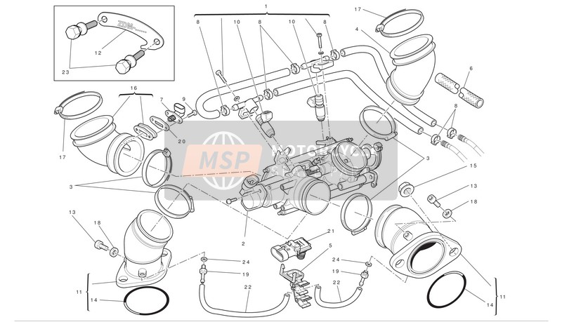 Ducati MONTER 696 ABS Eu 2011 Ansaugkrümmer für ein 2011 Ducati MONTER 696 ABS Eu