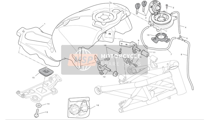 Ducati MONTER 696 ABS Eu 2011 Depósito de combustible para un 2011 Ducati MONTER 696 ABS Eu