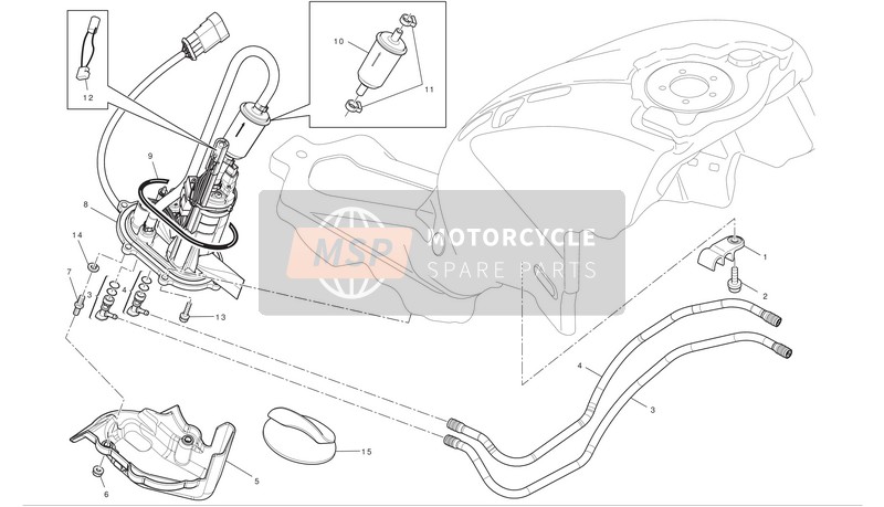 Ducati MONTER 696 ABS Eu 2011 Sistema de combustible para un 2011 Ducati MONTER 696 ABS Eu