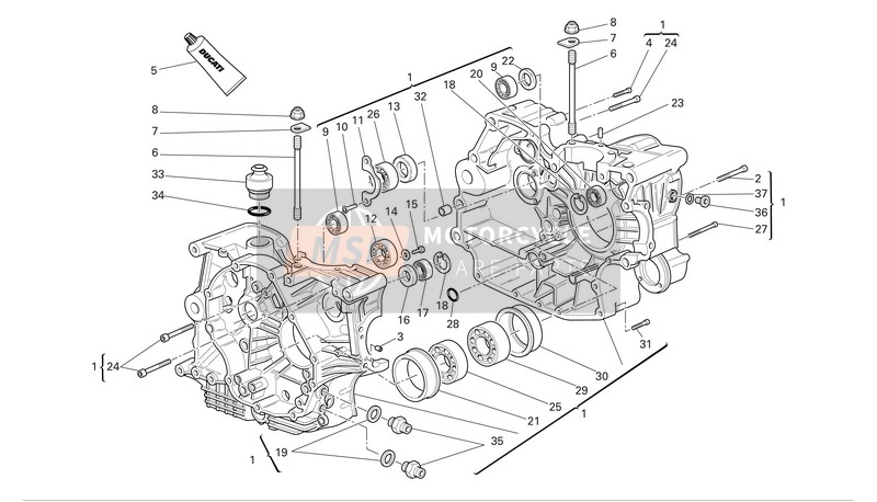 69923301A, Paire CARTER+GOUJON MTS/06, Ducati, 0