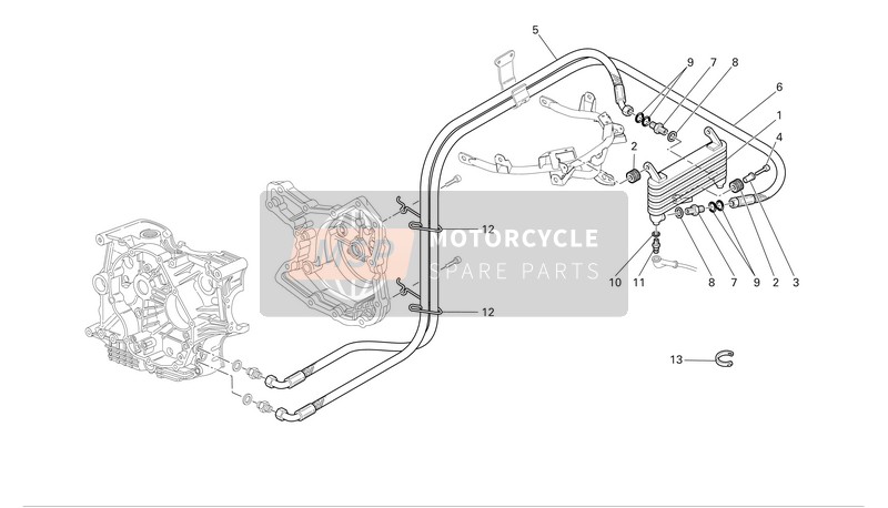 Ducati MULTISTRADA 1000 DS Eu 2003 Oil Cooler for a 2003 Ducati MULTISTRADA 1000 DS Eu