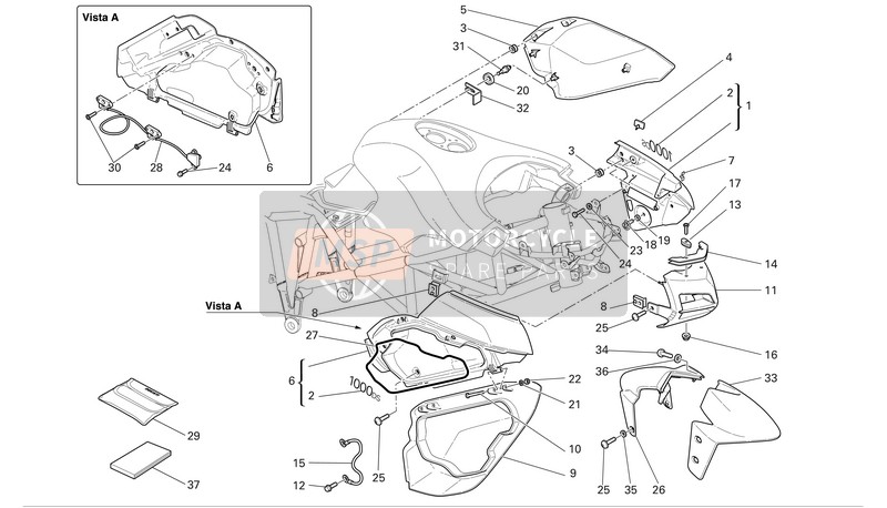 48011731AE, Left Lower HALF-FAIRING Dark Gray, Ducati, 0