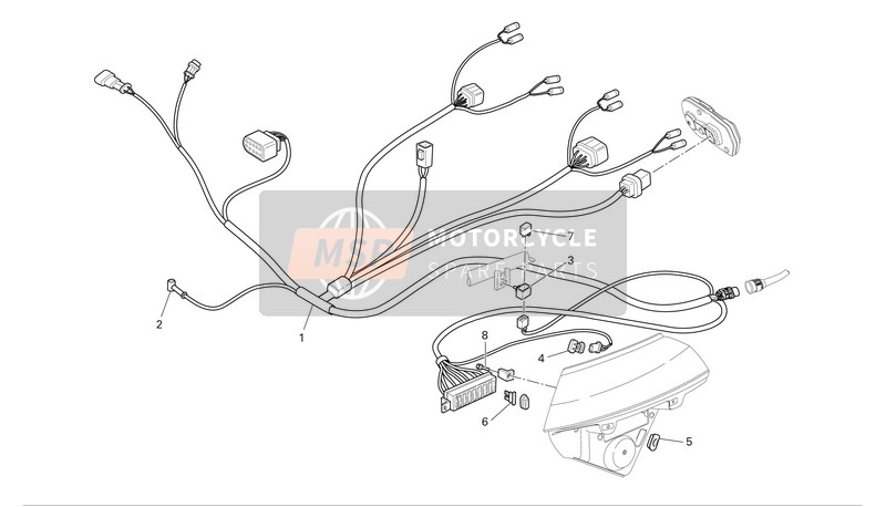 Ducati MULTISTRADA 1000 DS Eu 2004 Front Wiring for a 2004 Ducati MULTISTRADA 1000 DS Eu