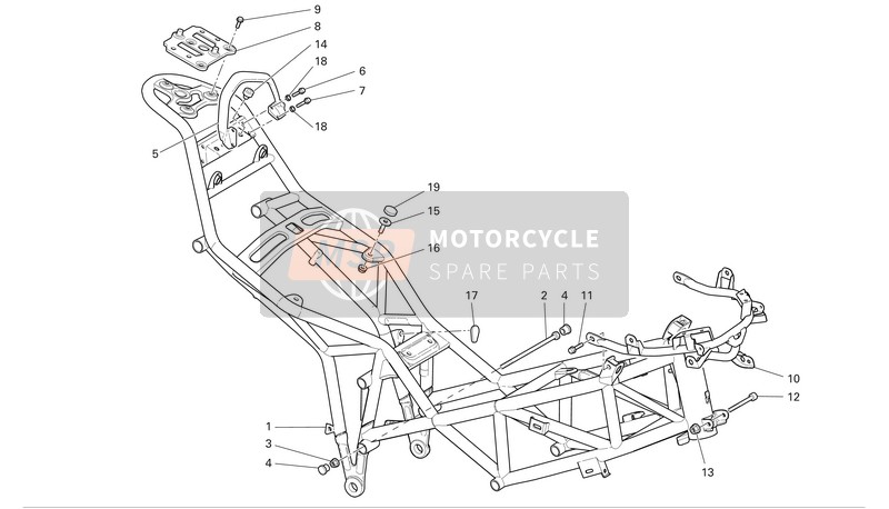 Ducati MULTISTRADA 1000 DS Eu 2004 Frame for a 2004 Ducati MULTISTRADA 1000 DS Eu