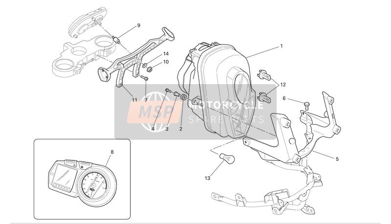 Ducati MULTISTRADA 1000 DS Eu 2006 Faro & Instrumento. Panel para un 2006 Ducati MULTISTRADA 1000 DS Eu