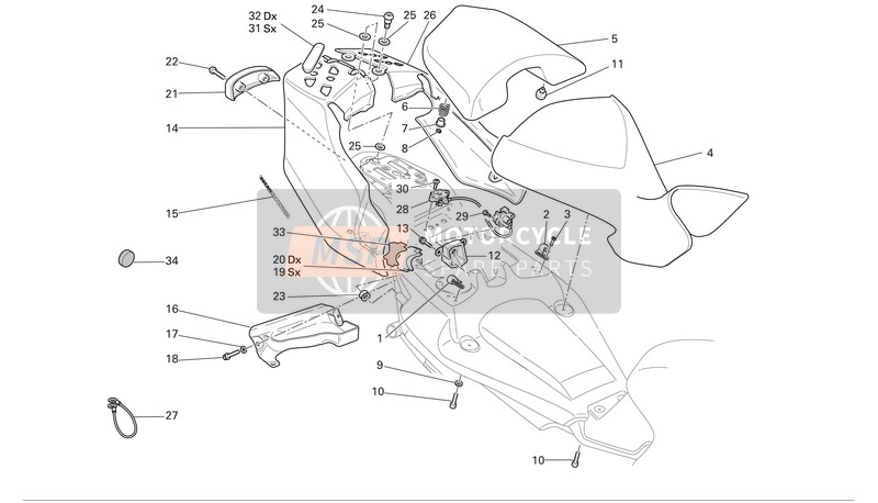 Ducati MULTISTRADA 1000 DS S Usa 2005 Seat for a 2005 Ducati MULTISTRADA 1000 DS S Usa