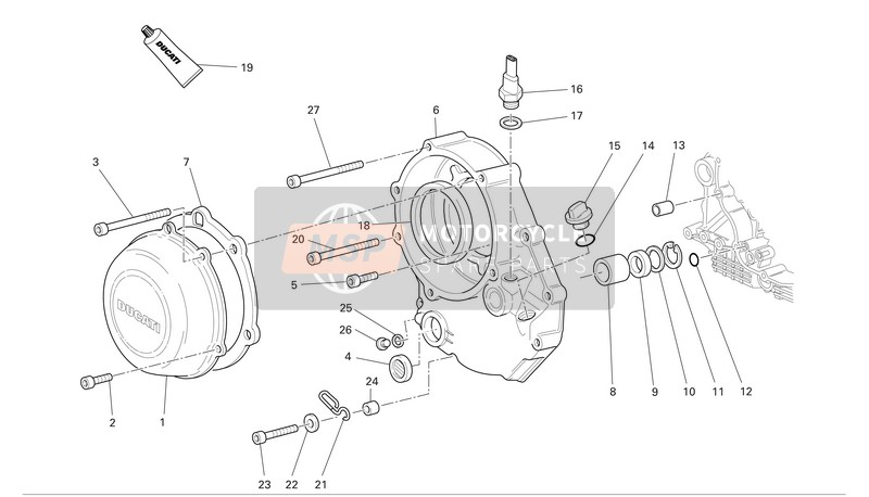 Ducati MULTISTRADA 1000 DS Usa 2003 Embrayage-Couvercle de carter latéral pour un 2003 Ducati MULTISTRADA 1000 DS Usa