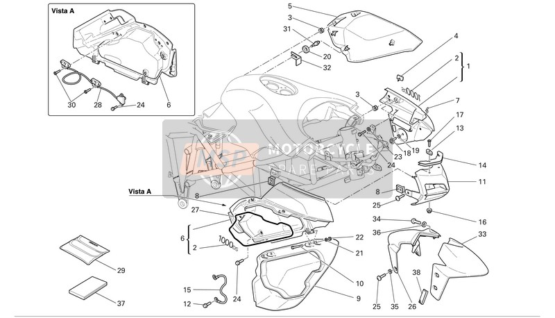 Ducati MULTISTRADA 1000 DS Usa 2003 Carénage pour un 2003 Ducati MULTISTRADA 1000 DS Usa