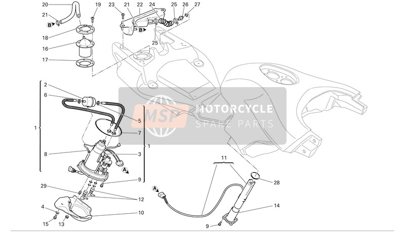 Ducati MULTISTRADA 1000 DS Usa 2006 Fuel System for a 2006 Ducati MULTISTRADA 1000 DS Usa