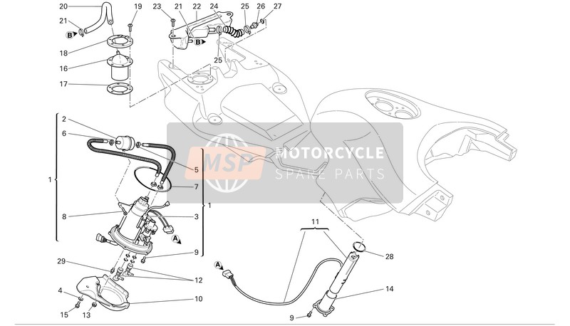 Ducati MULTISTRADA 1000 DS Usa 2006 Sistema de combustible para un 2006 Ducati MULTISTRADA 1000 DS Usa