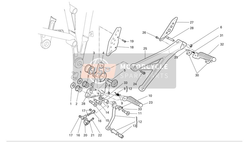 Ducati MULTISTRADA 1000DS S Usa 2006 L.H. Repose-pieds pour un 2006 Ducati MULTISTRADA 1000DS S Usa