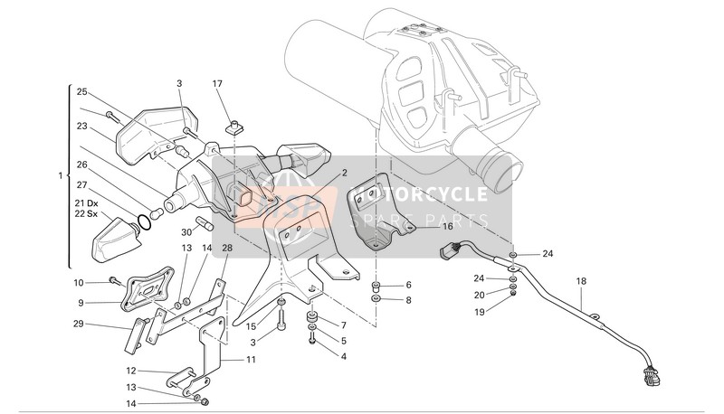 Ducati MULTISTRADA 1000DS S Usa 2006 Nummernschildhalterung - Rücklicht für ein 2006 Ducati MULTISTRADA 1000DS S Usa