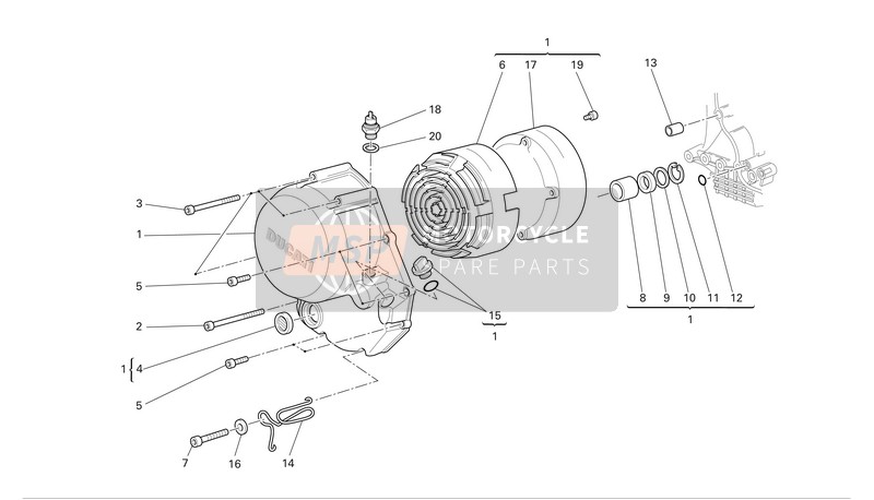 Ducati MULTISTRADA 1100 Eu 2007 Embrayage-Couvercle de carter latéral pour un 2007 Ducati MULTISTRADA 1100 Eu