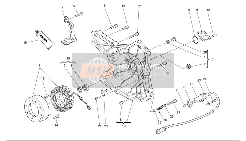 24220576AB, Chain Side Crankcase Cover, Ducati, 0