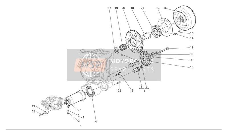 17310171A, Gear, Elektrische Starter, Ducati, 0