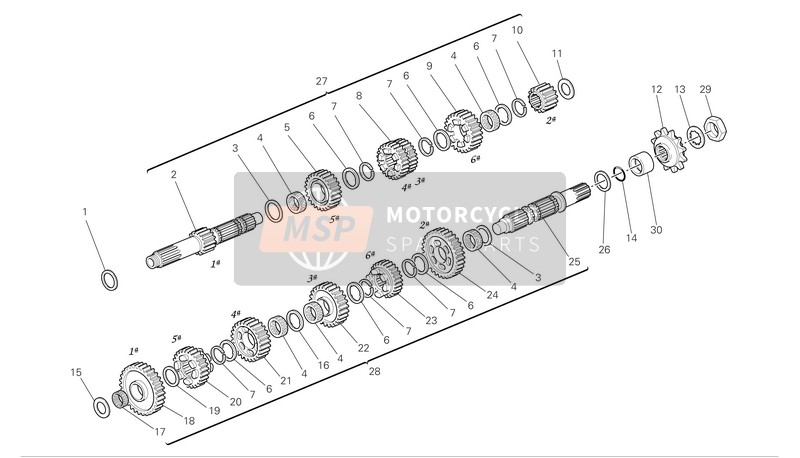 Ducati MULTISTRADA 1100 Eu 2009 Boîte de vitesses pour un 2009 Ducati MULTISTRADA 1100 Eu