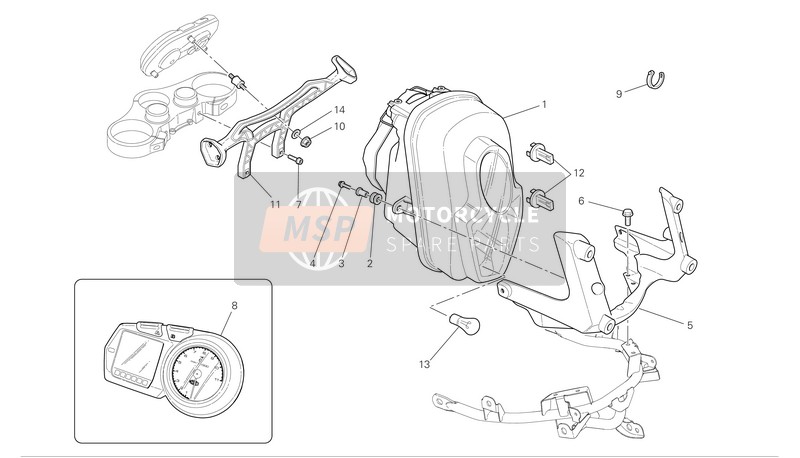 Ducati MULTISTRADA 1100 S Eu 2008 Faro & Instrumento. Panel para un 2008 Ducati MULTISTRADA 1100 S Eu