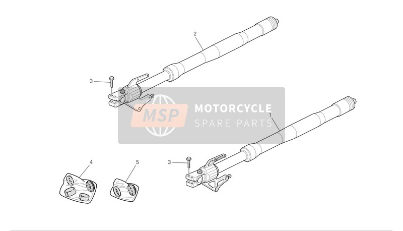 Ducati MULTISTRADA 1100 S Eu 2008 Front Forks for a 2008 Ducati MULTISTRADA 1100 S Eu