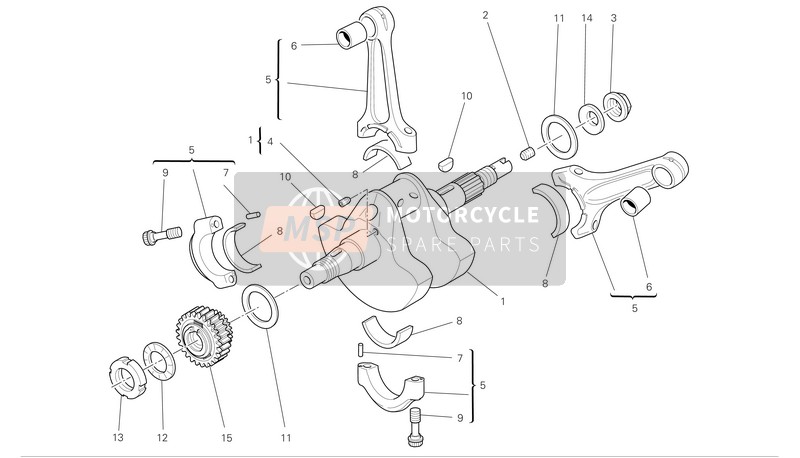 Ducati MULTISTRADA 1100 S Eu 2009 Drijfstangen voor een 2009 Ducati MULTISTRADA 1100 S Eu