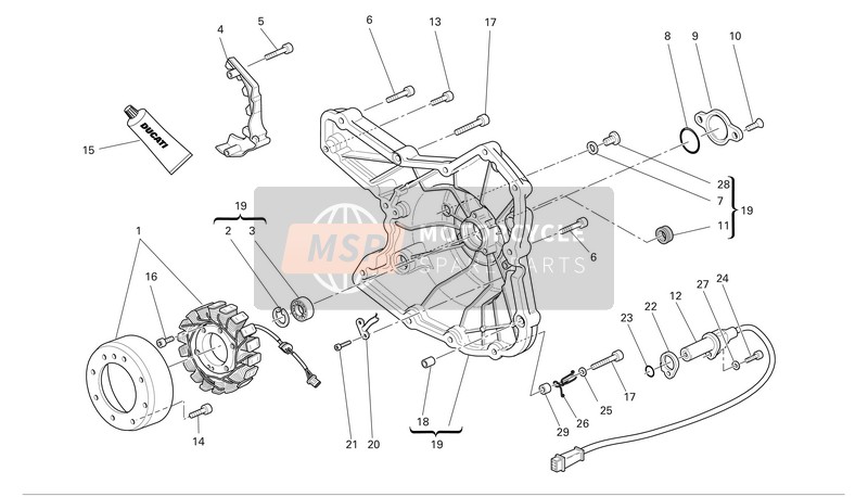 Ducati MULTISTRADA 1100 Usa 2007 Alternador-Tapa del cárter lateral para un 2007 Ducati MULTISTRADA 1100 Usa