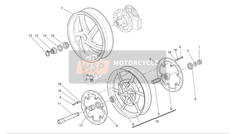 Ducati MULTISTRADA 1100 Usa 2007 Front And Rear Wheels for a 2007 Ducati MULTISTRADA 1100 Usa