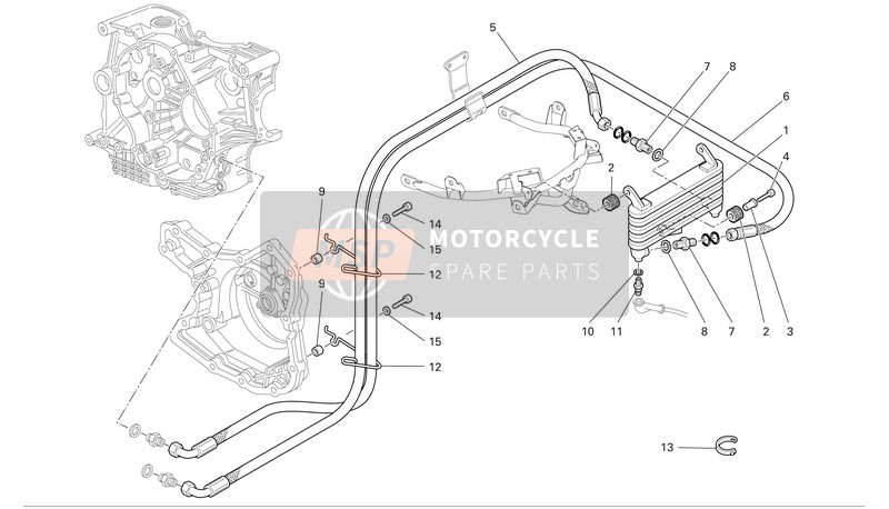 Ducati MULTISTRADA 1100 Usa 2007 Enfriador de aceite para un 2007 Ducati MULTISTRADA 1100 Usa