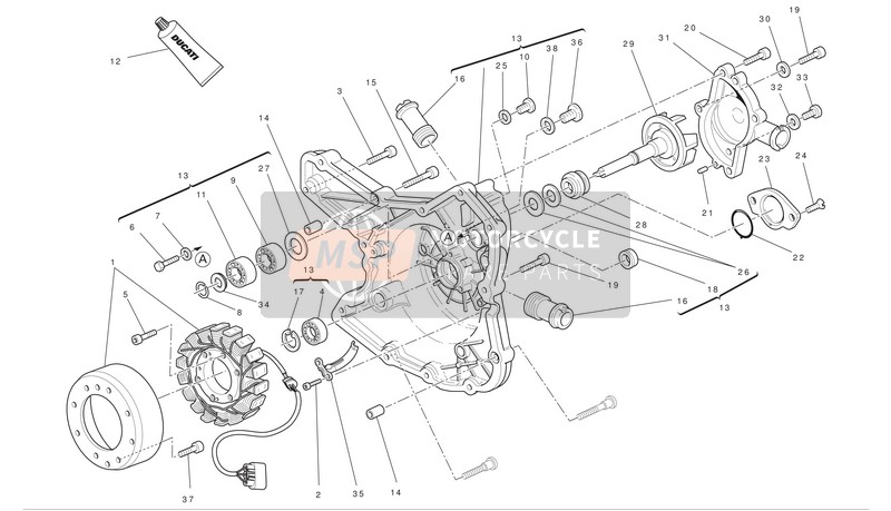 24221092AC, Generator Afdekking Zwart, Ducati, 0