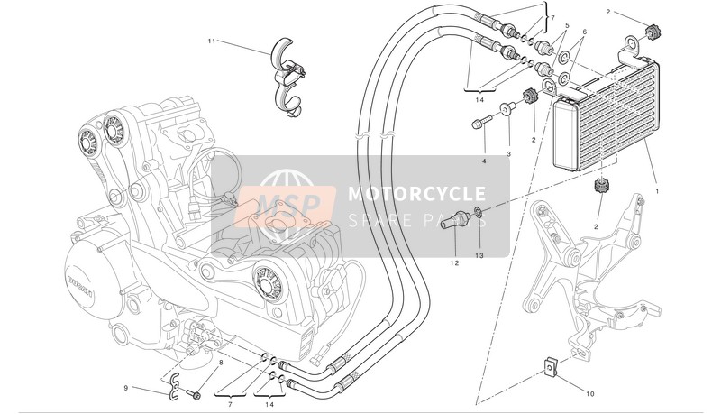 54910952A, Tuyau De Refoulement Huile, Ducati, 0