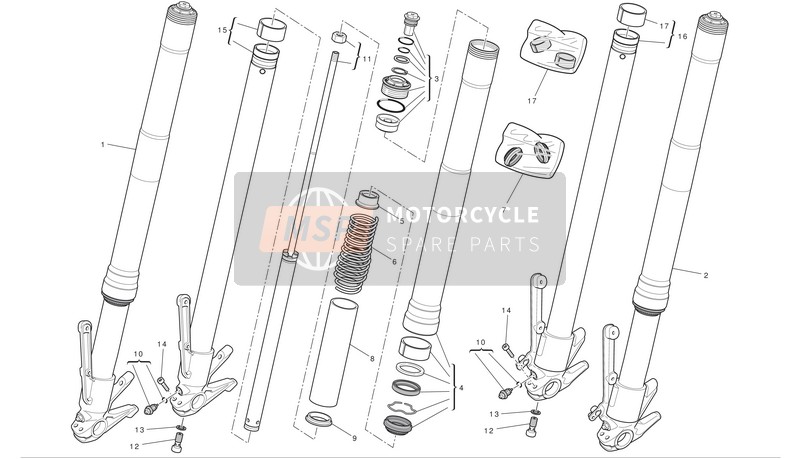 34920711A, Coulisse Gauche Complete, Ducati, 0