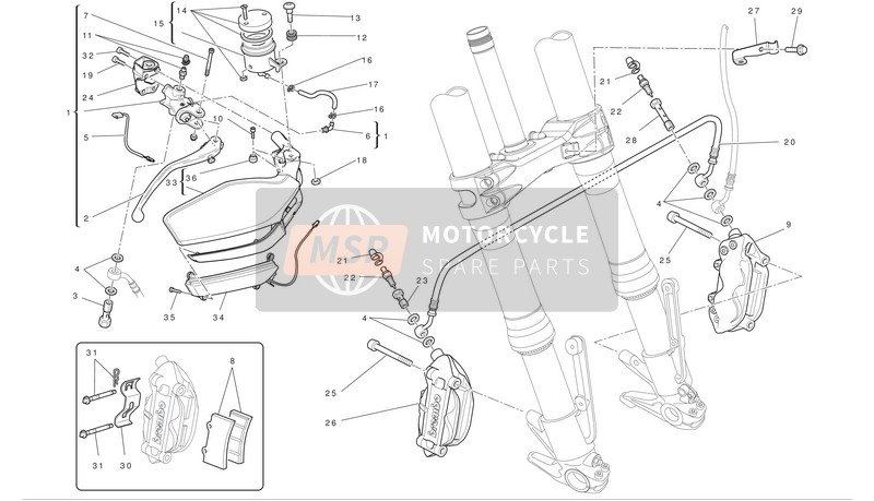 69940101A, Rh Turn Indic.+RH Hand Guard Kit, Ducati, 0