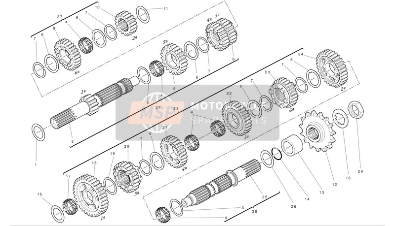 Ducati MULTISTRADA 1200 ABS Eu 2012 Gearbox for a 2012 Ducati MULTISTRADA 1200 ABS Eu