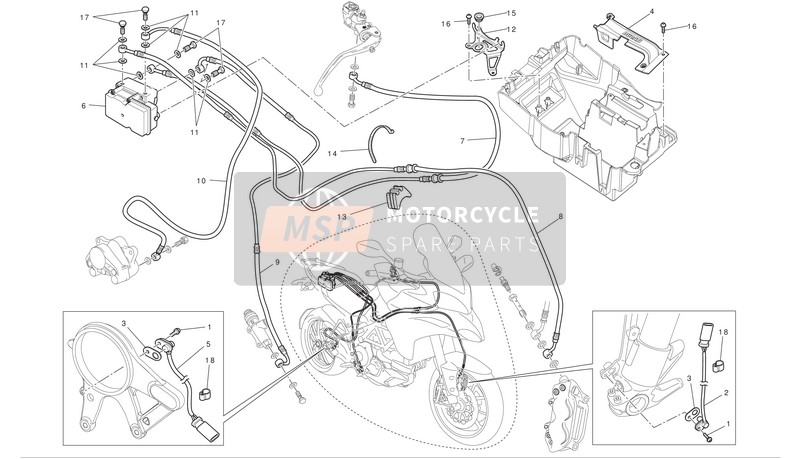 Ducati MULTISTRADA 1200 ABS Eu 2012 ABS Bremsanlage für ein 2012 Ducati MULTISTRADA 1200 ABS Eu