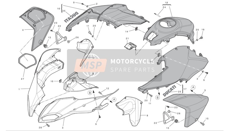 Ducati MULTISTRADA 1200 ABS Eu 2012 Fairing for a 2012 Ducati MULTISTRADA 1200 ABS Eu