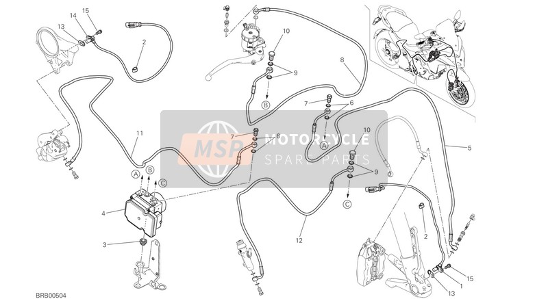 Ducati MULTISTRADA 1200 ABS Eu 2015 Système de rupture ABS pour un 2015 Ducati MULTISTRADA 1200 ABS Eu