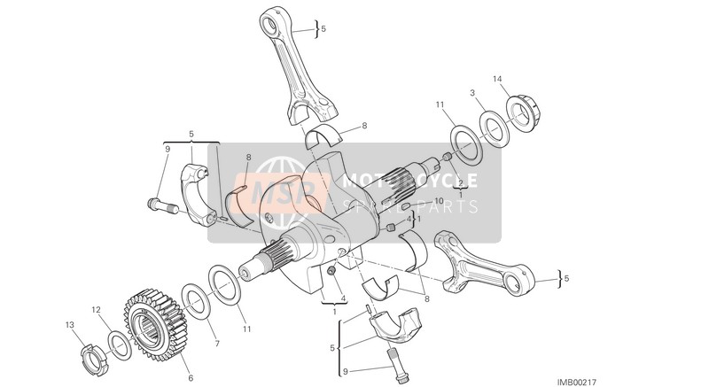 Ducati MULTISTRADA 1200 ABS Eu 2015 Connecting Rods for a 2015 Ducati MULTISTRADA 1200 ABS Eu