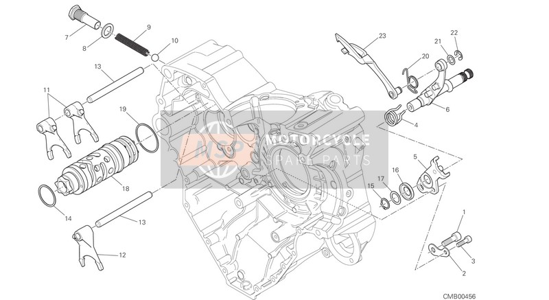 Ducati MULTISTRADA 1200 ABS Eu 2015 Gear Change Mechanism for a 2015 Ducati MULTISTRADA 1200 ABS Eu