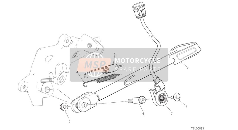 82114923AA, Perno Caballete Lateral, Ducati, 0