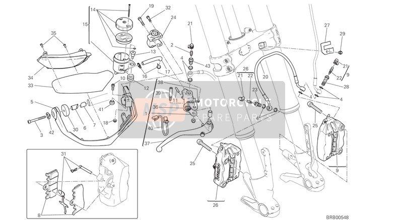 Ducati MULTISTRADA 1200 ABS Eu 2017 Front Brake System for a 2017 Ducati MULTISTRADA 1200 ABS Eu