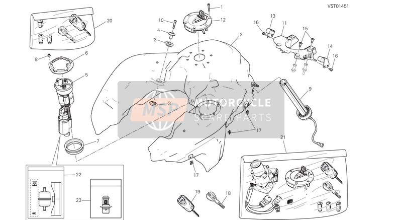Ducati MULTISTRADA 1200 ABS Eu 2017 Depósito de combustible para un 2017 Ducati MULTISTRADA 1200 ABS Eu