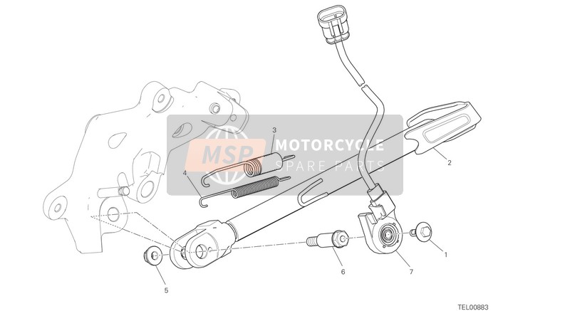 Ducati MULTISTRADA 1200 ABS Eu 2017 Cavalletto laterale per un 2017 Ducati MULTISTRADA 1200 ABS Eu