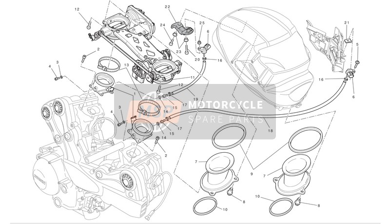 Ducati MULTISTRADA 1200 ABS TOURING Eu 2011 Gasklephuis voor een 2011 Ducati MULTISTRADA 1200 ABS TOURING Eu