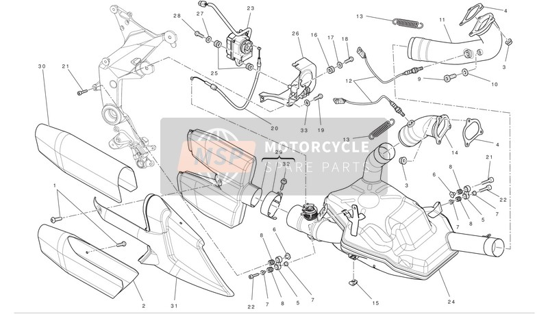 Ducati MULTISTRADA 1200 ABS TOURING Eu 2011 ABGASSYSTEM für ein 2011 Ducati MULTISTRADA 1200 ABS TOURING Eu